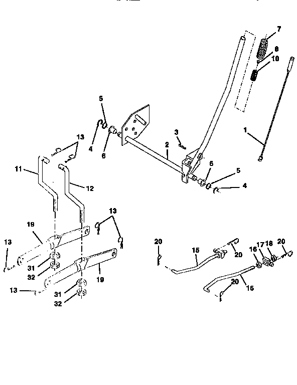 Western Auto 7143A79 mower lift diagram