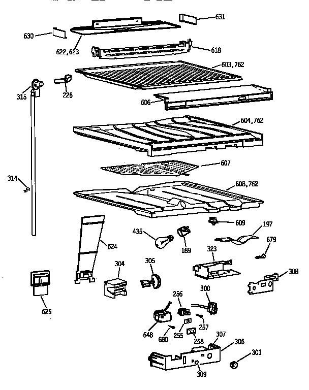 GE TBG18DAXMRAA compartment separator parts diagram