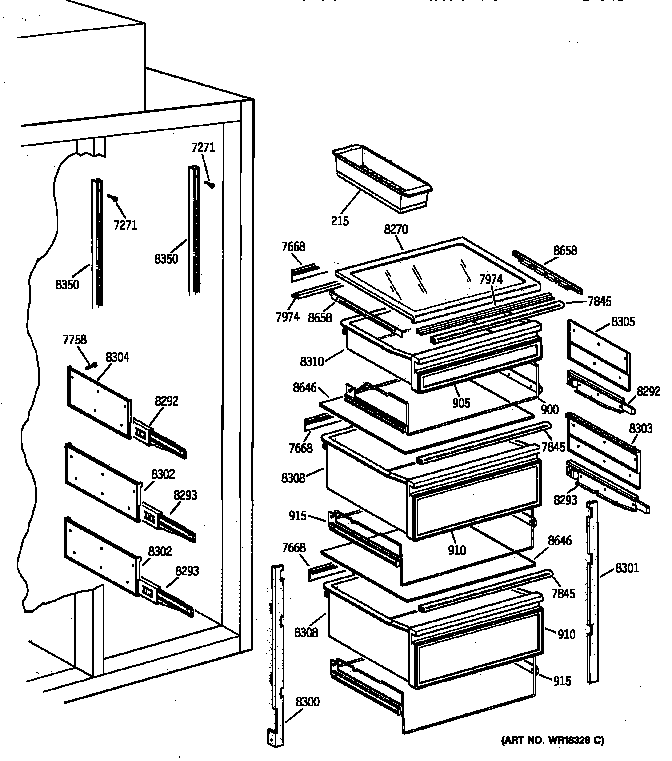 GE ZIS42NYA fresh food section diagram