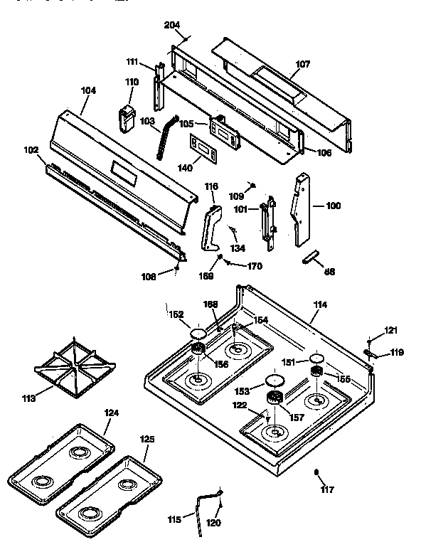 GE JGBS23DEW2AD cooktop diagram