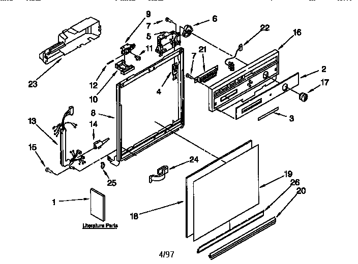 Kenmore 66515725692 frame and console diagram