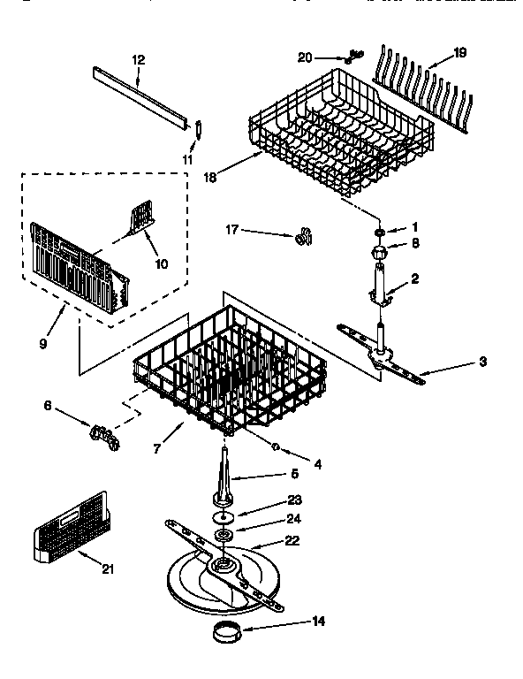 Kenmore 66515725692 dishrack diagram