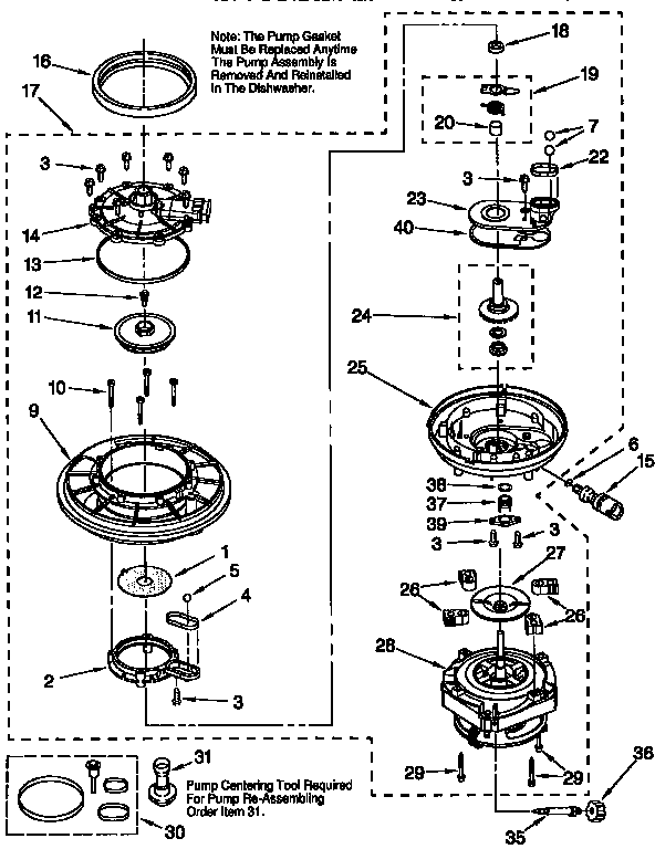 Kenmore 66517621692 pump and motor diagram
