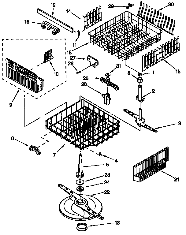 Kenmore 66517621692 dishrack diagram