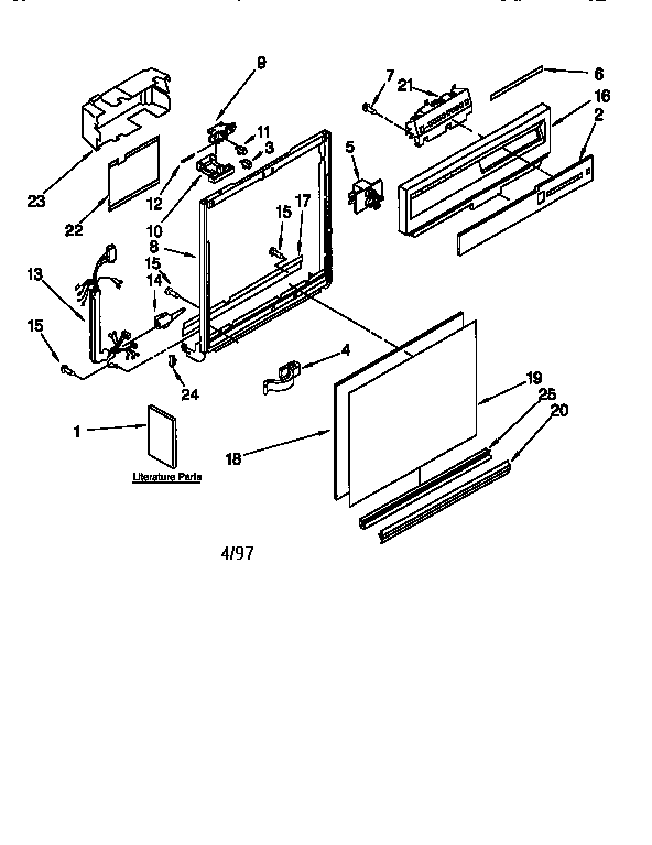 Kenmore 66515825692 frame and console diagram