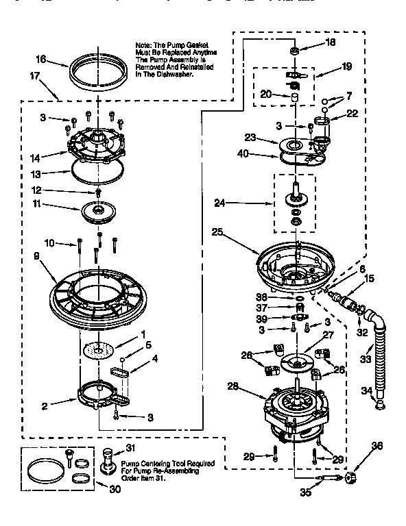 Kenmore 66515825692 pump and motor diagram