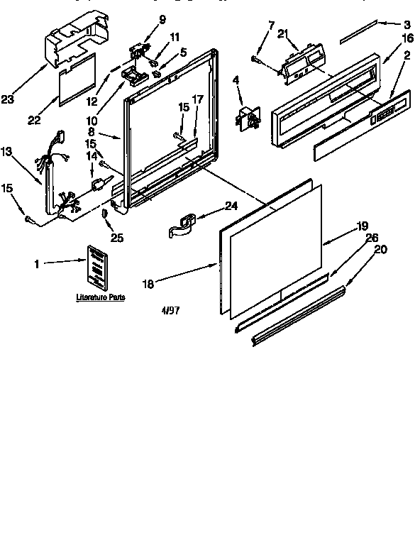 Kenmore 66515925692 frame and console diagram