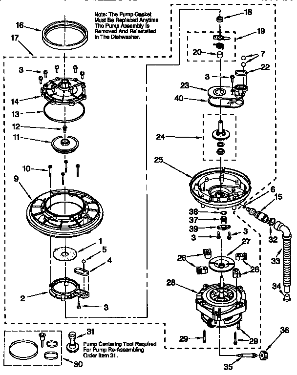 Kenmore 66515925692 pump and motor diagram