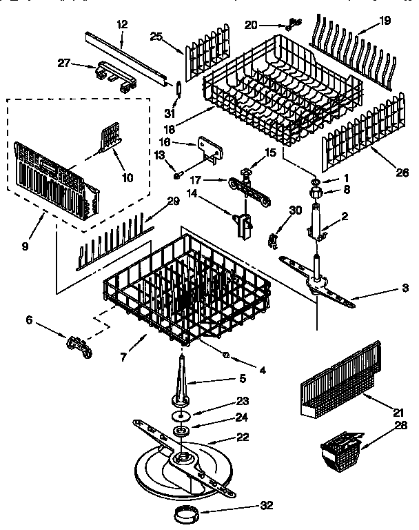 Kenmore 66515925692 dishrack diagram