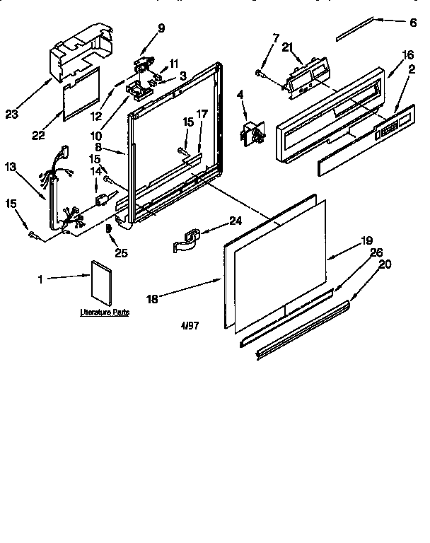 Kenmore 66515921692 frame and console diagram
