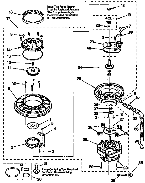 Kenmore 66515921692 pump and motor diagram
