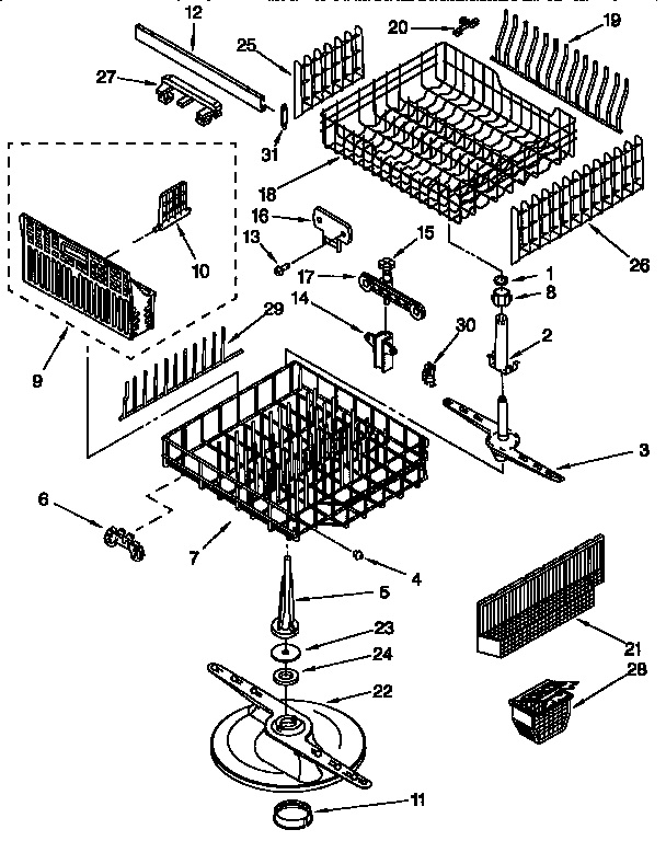 Kenmore 66515921692 dishrack diagram