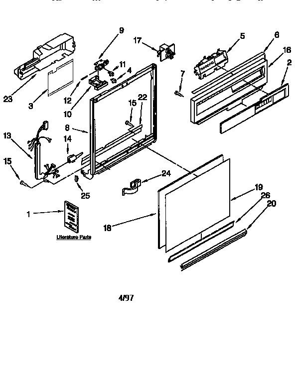 Kenmore 66515928692 frame and console diagram