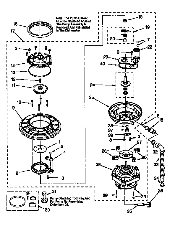 Kenmore 66515928692 pump and motor diagram