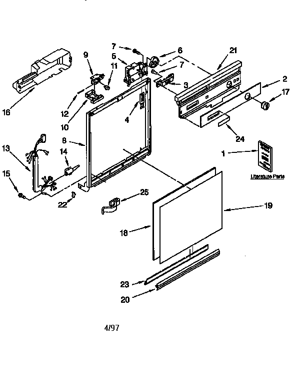 Kenmore 6651514594 frame and console diagram