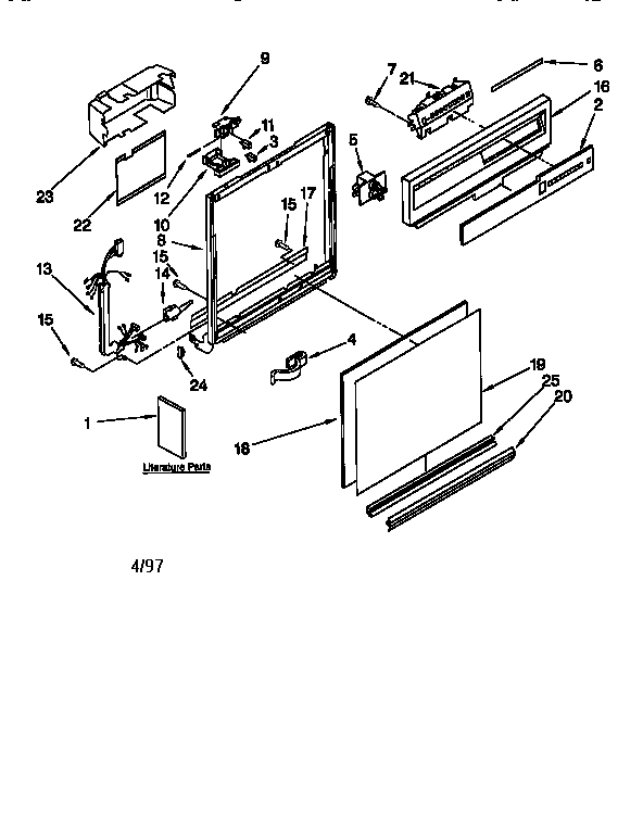 Kenmore 66515821692 frame and console diagram