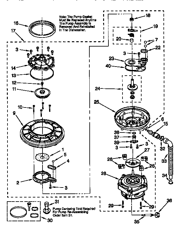 Kenmore 66515821692 pump and motor diagram