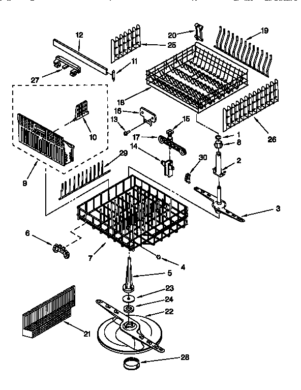 Kenmore 66515821692 dishrack diagram