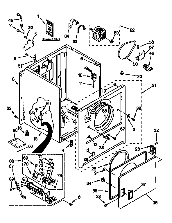 Kenmore 11076852692 cabinet diagram
