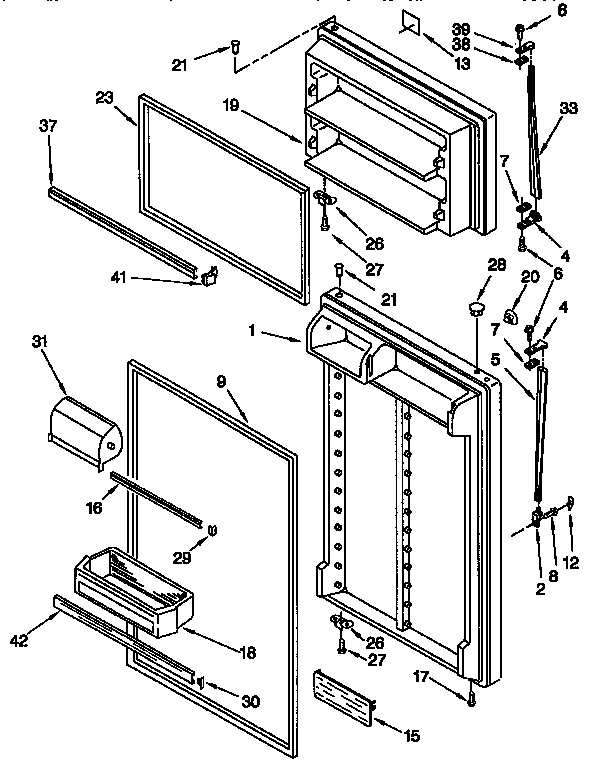 Whirlpool ET18PKXFW01 door diagram