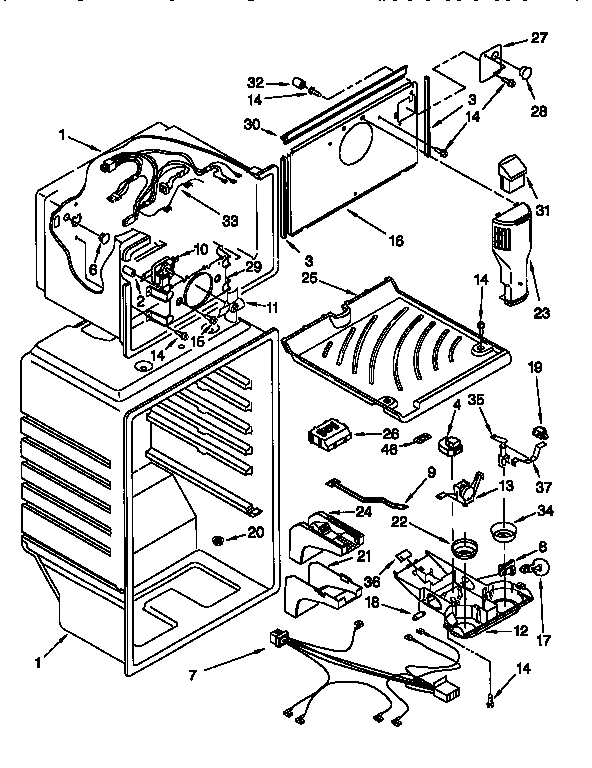 Whirlpool ET18PKXFW01 liner diagram