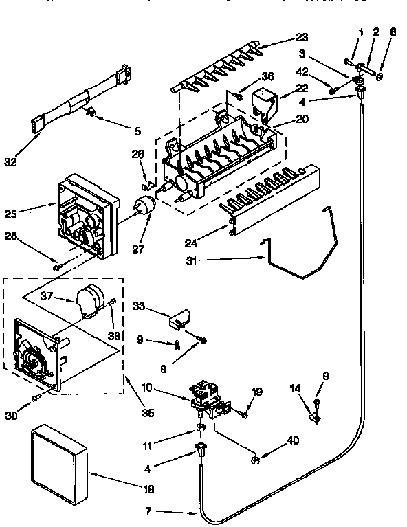 Whirlpool ED25PSQDN01 icemaker diagram
