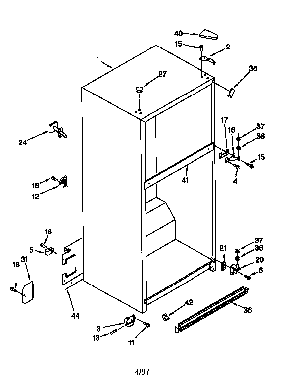 Whirlpool ET22DMXFN00 cabinet diagram