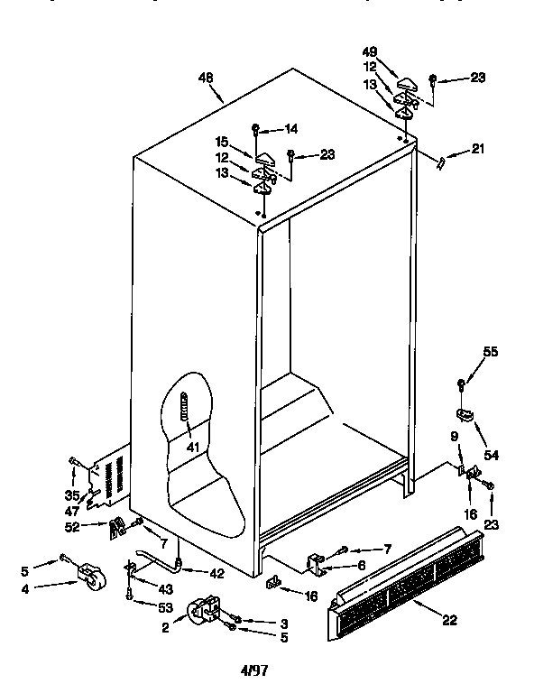 Whirlpool ED25DQXDW05 cabinet diagram