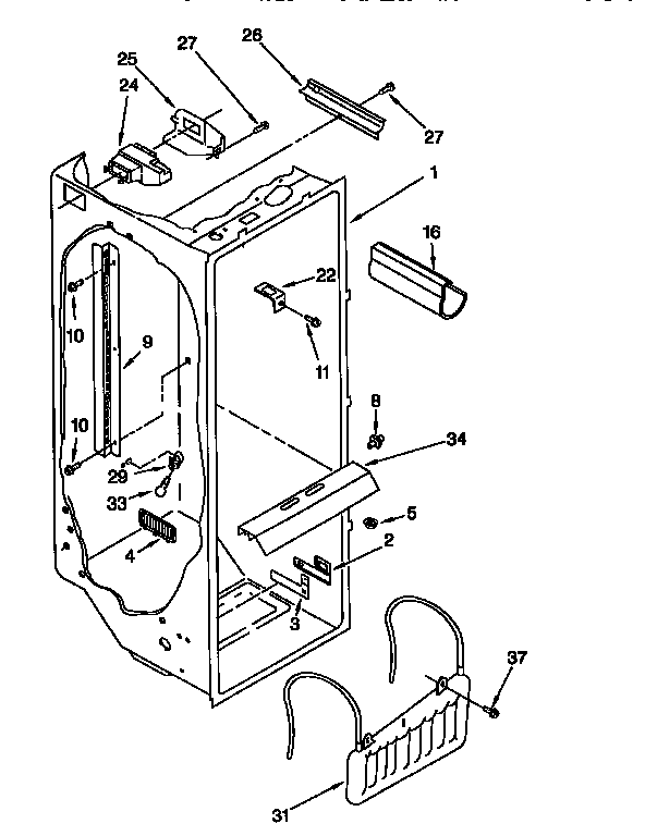 Whirlpool ED25DQXDW05 refrigerator liner diagram