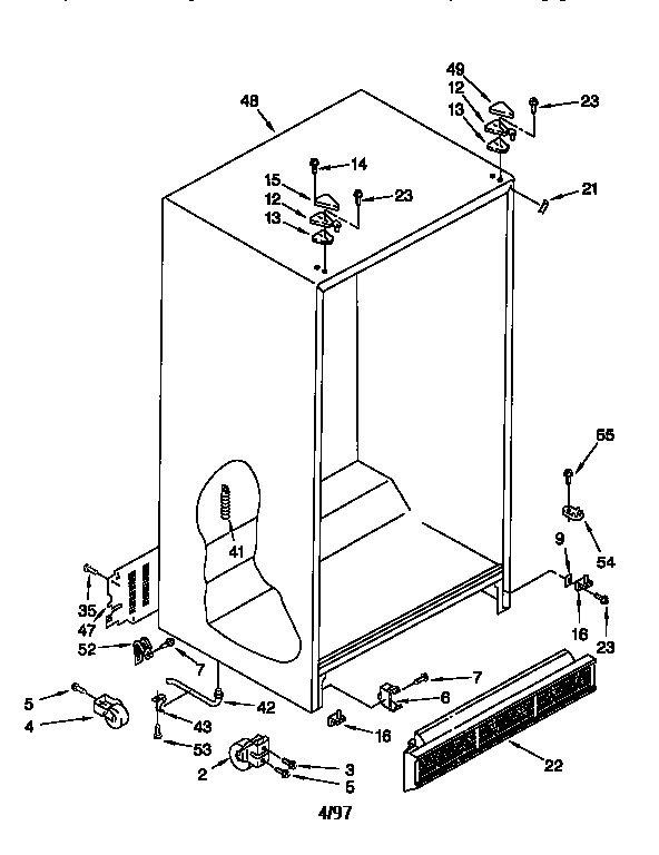 Whirlpool ED25PQXDW03 cabinet diagram