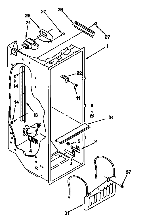 Whirlpool ED25PQXDW03 refrigerator liner diagram