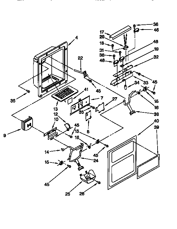 Whirlpool ED25PQXDW03 dispenser front diagram