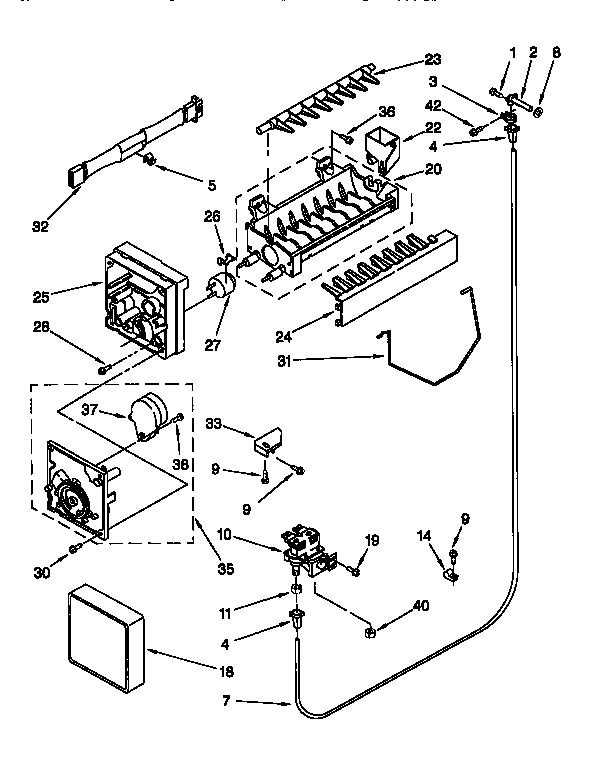 Whirlpool ED25PQXDW03 icemaker diagram