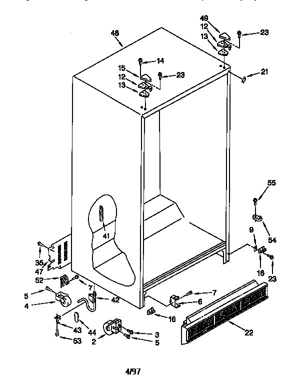 Whirlpool ED25DSXDN05 cabinet diagram