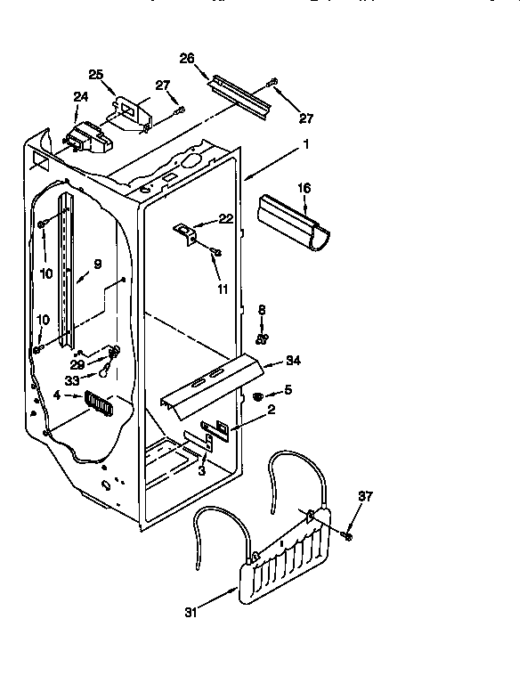 Whirlpool ED25DSXDN05 refrigerator diagram