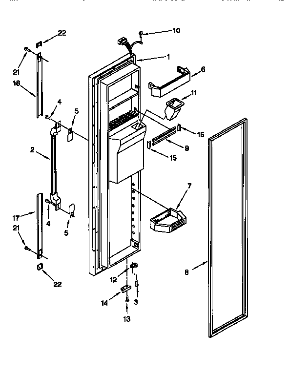 Whirlpool ED25DSXDN05 freezer door diagram