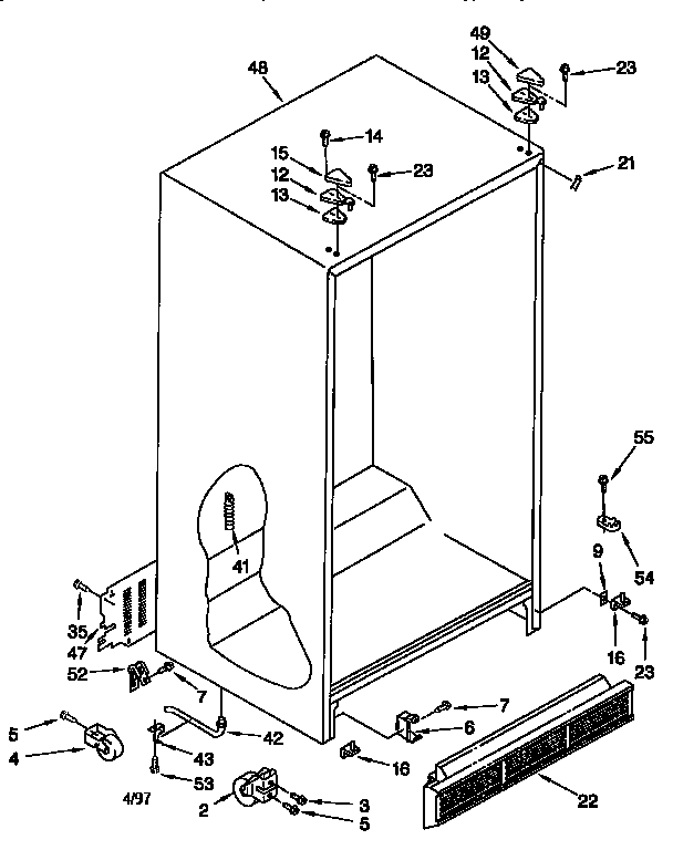 Whirlpool ED27DQXDN03 cabinet diagram