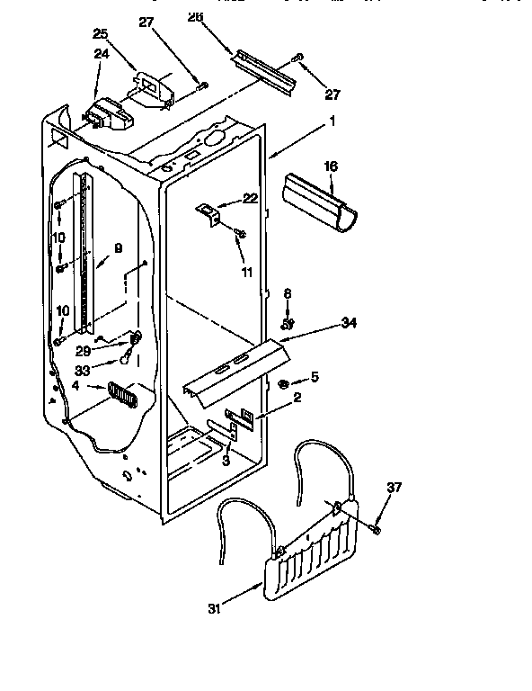 Whirlpool ED27DQXDN03 refrigerator liner diagram
