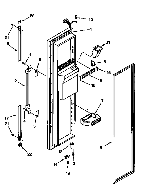 Whirlpool ED27DQXDN03 freezer door diagram