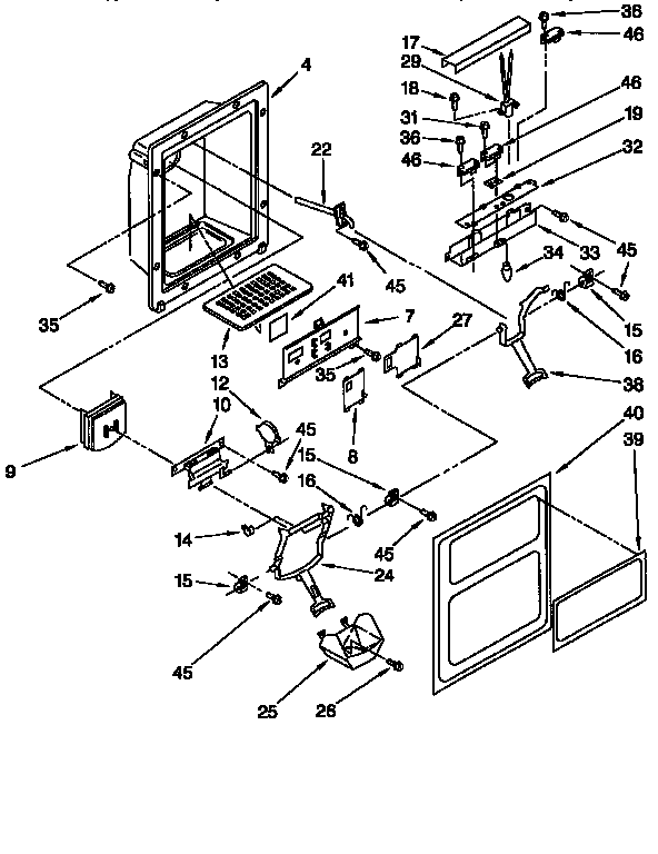 Whirlpool ED27DQXDN03 dispenser front diagram