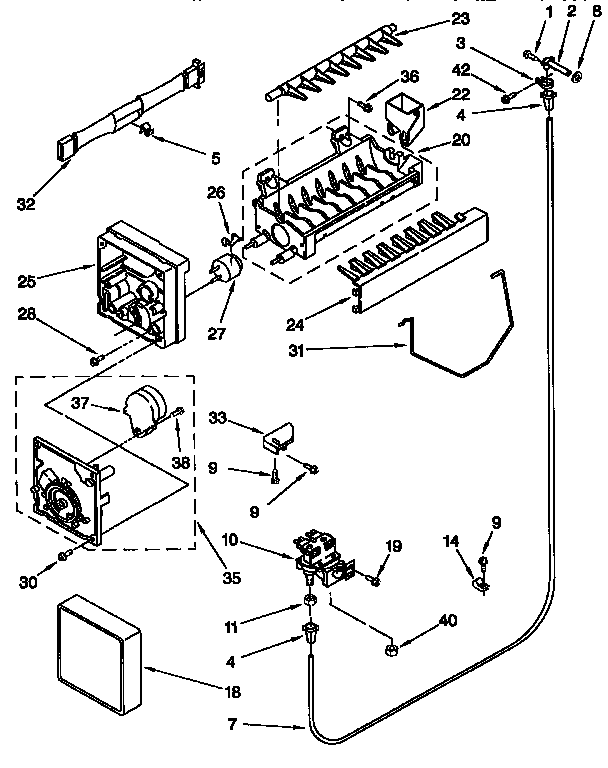 Whirlpool ED27DQXDN03 icemaker diagram