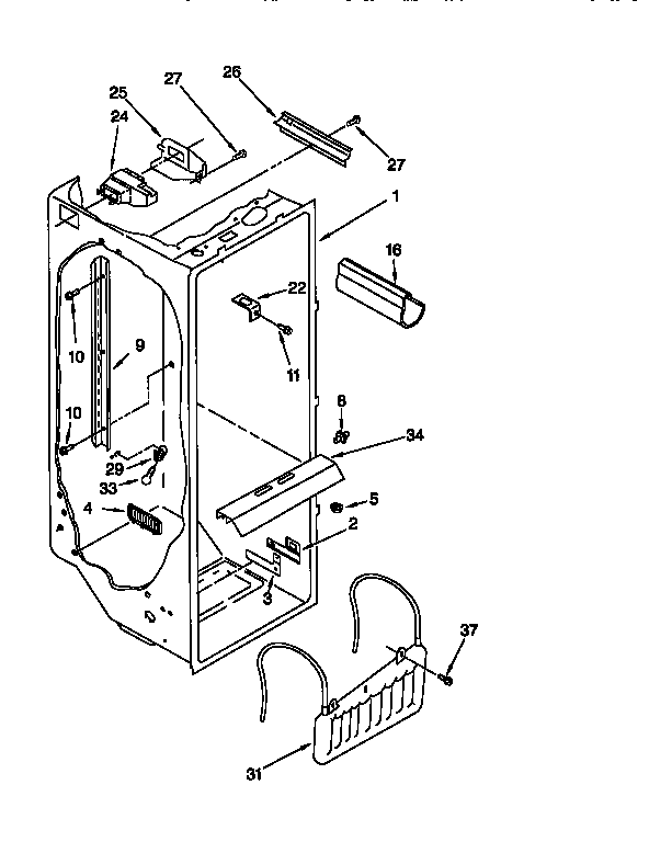 Whirlpool ED27DSXDB06 refrigerator liner diagram