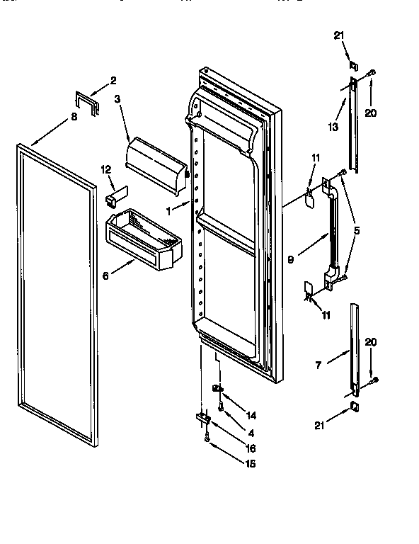 Whirlpool ED27DSXDB06 refrigerator door diagram
