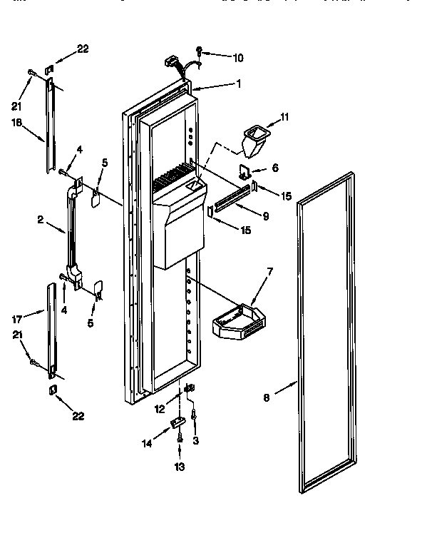 Whirlpool ED27DSXDB06 freezer door diagram