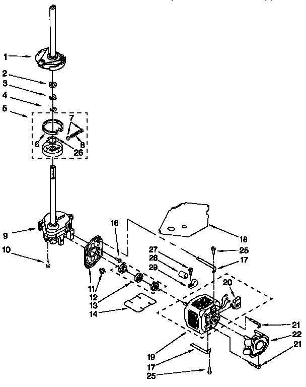 Whirlpool LBR4221EW1 motor and pump diagram