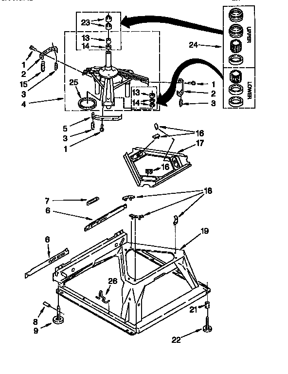 Whirlpool LBR4221EW1 machine base diagram
