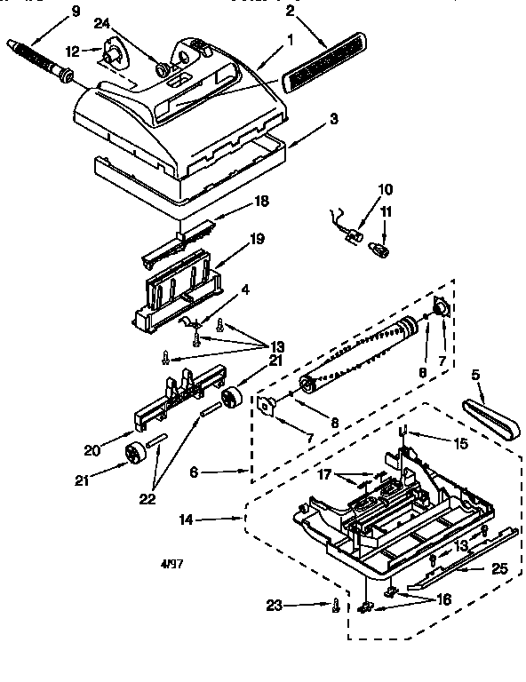 Kenmore 11637312691 nozzle and motor diagram