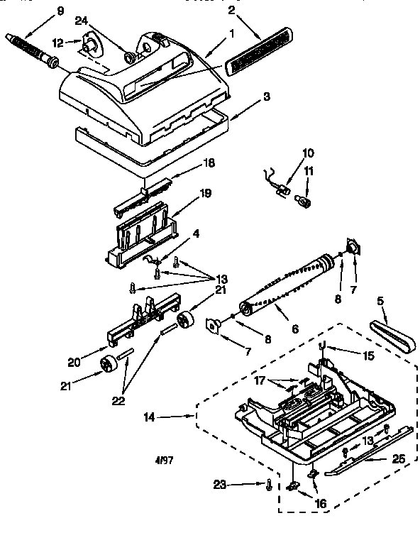 Kenmore 11637112691 nozzle and motor diagram