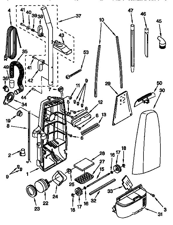 Kenmore 11637112691 dust compartment diagram