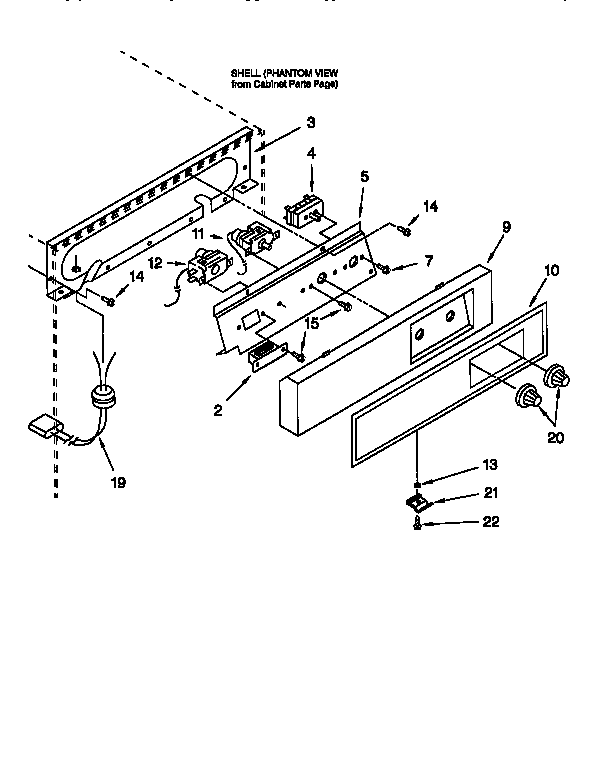 Whirlpool EC5100XEW1 escutcheon and control diagram